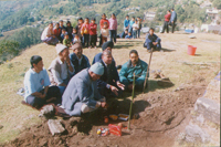 Bhumi Pujan Befor Building Reservior For Water Project At Tibitean Refugee Establishment